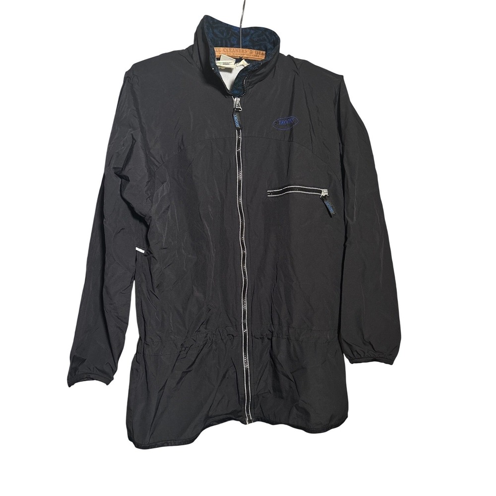 Brooks Activent Running Jacket Womens M Black‎ Full Zip Windbreaker Reflective